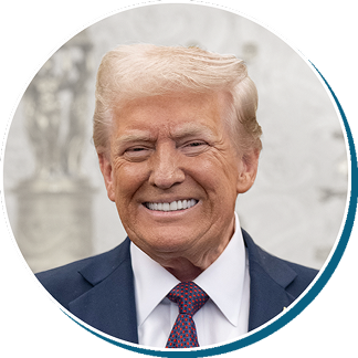 President Trump’s headshot paired with his quote